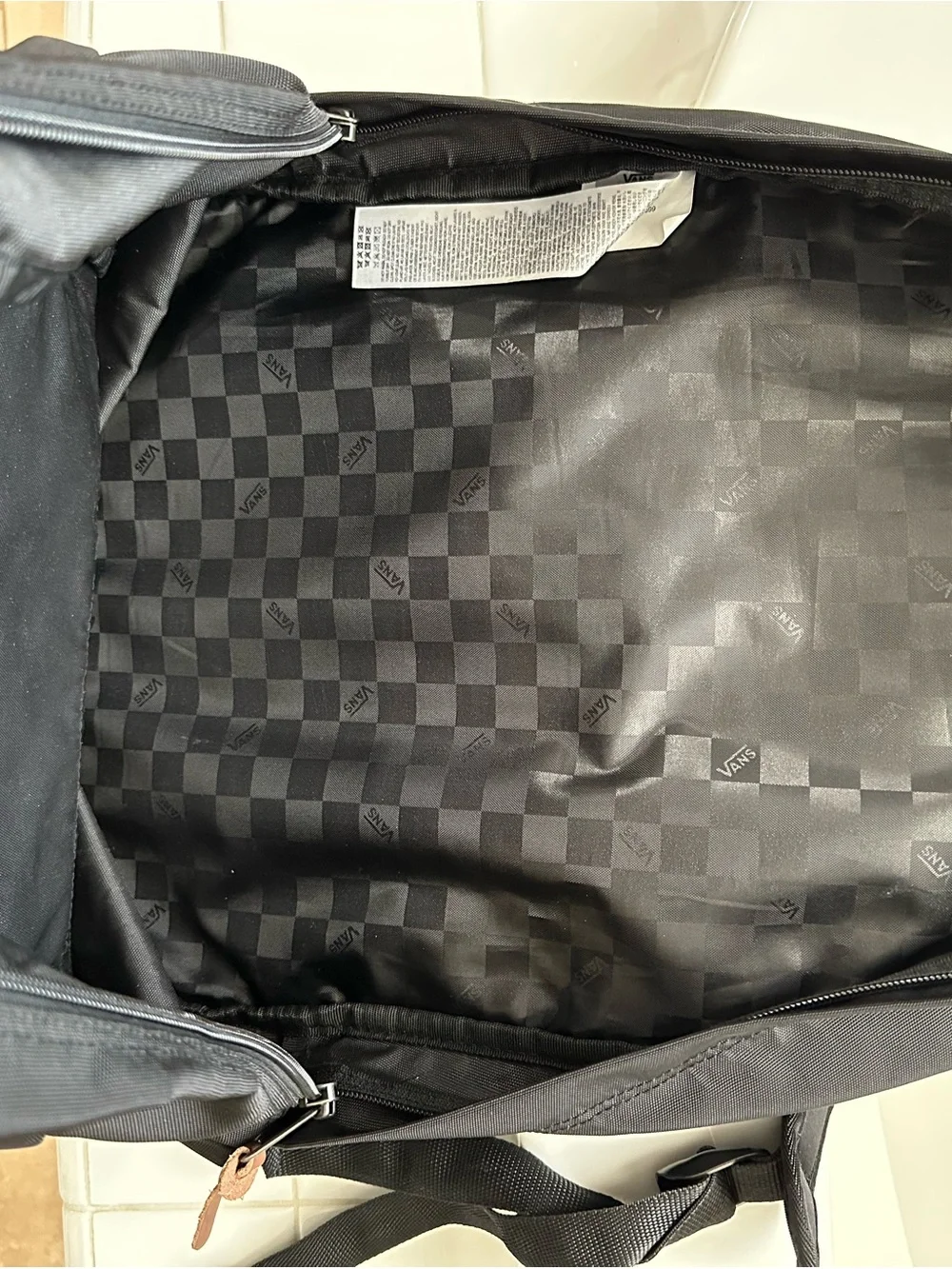 Vans Black Backpack with Brown Accent Patch